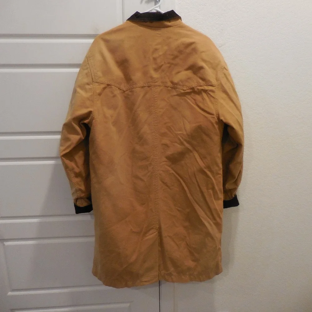 LL Bean Mens Vintage Field Coat Tan Canvas Barn Jacket Thinsulate L CS78 11002R
